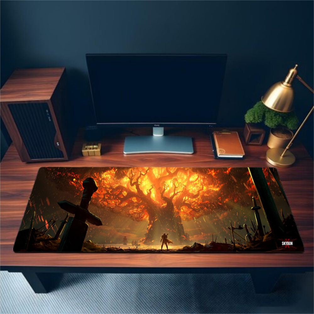 Fire Tree Large Desktop Mat